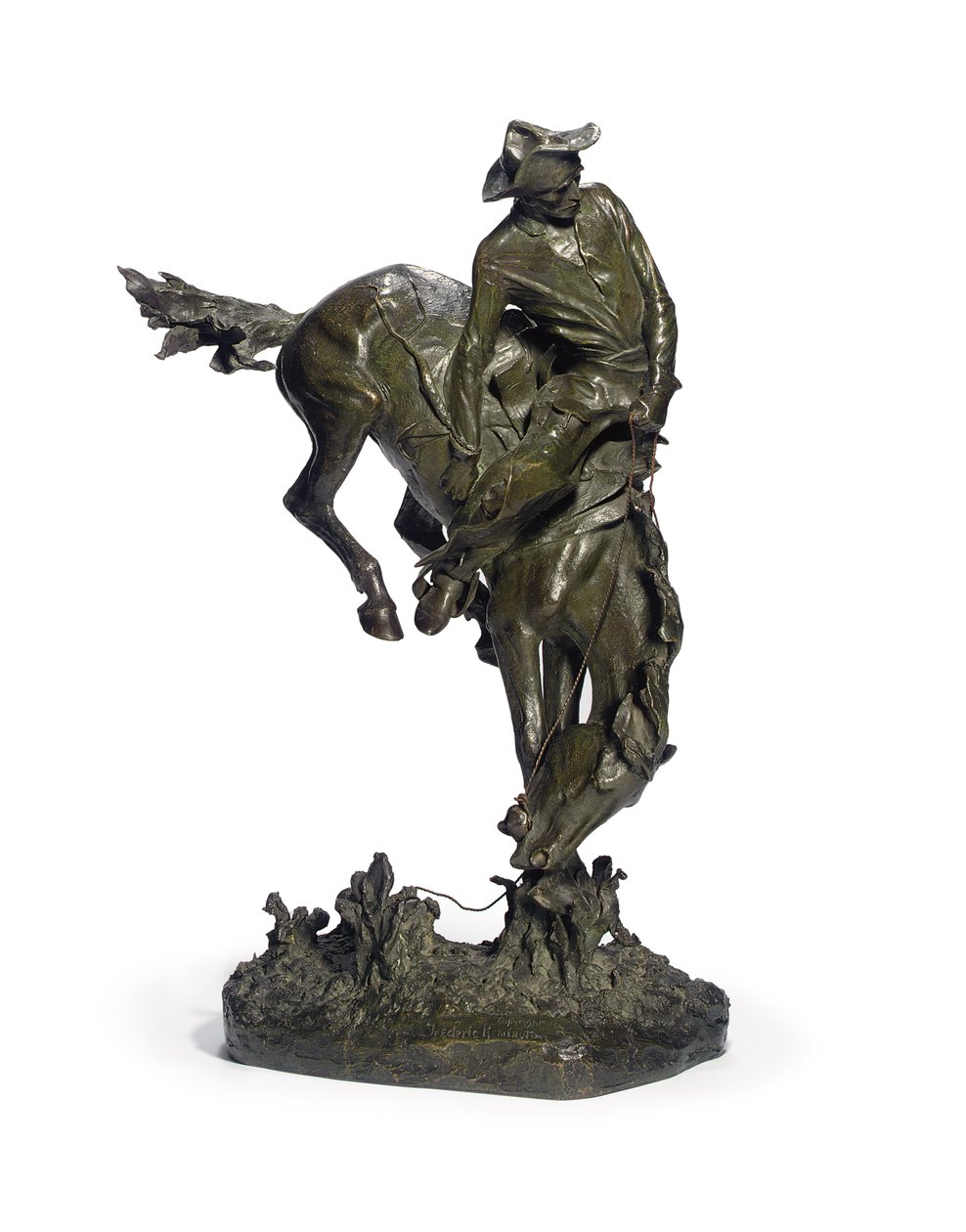 The Outlaw (bronze med brunlig-grøn patina) af Frederic Remington