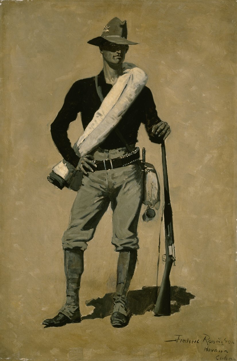 U. Amerikansk soldat, spansk-amerikanske krig af Frederic Remington