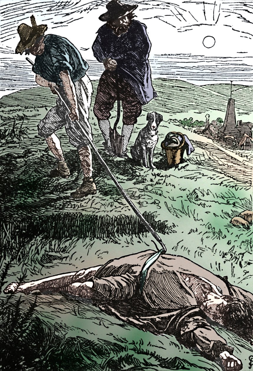 Illustration fra History of the Plague Defoe, 1862, 1923 af Frederic Shields