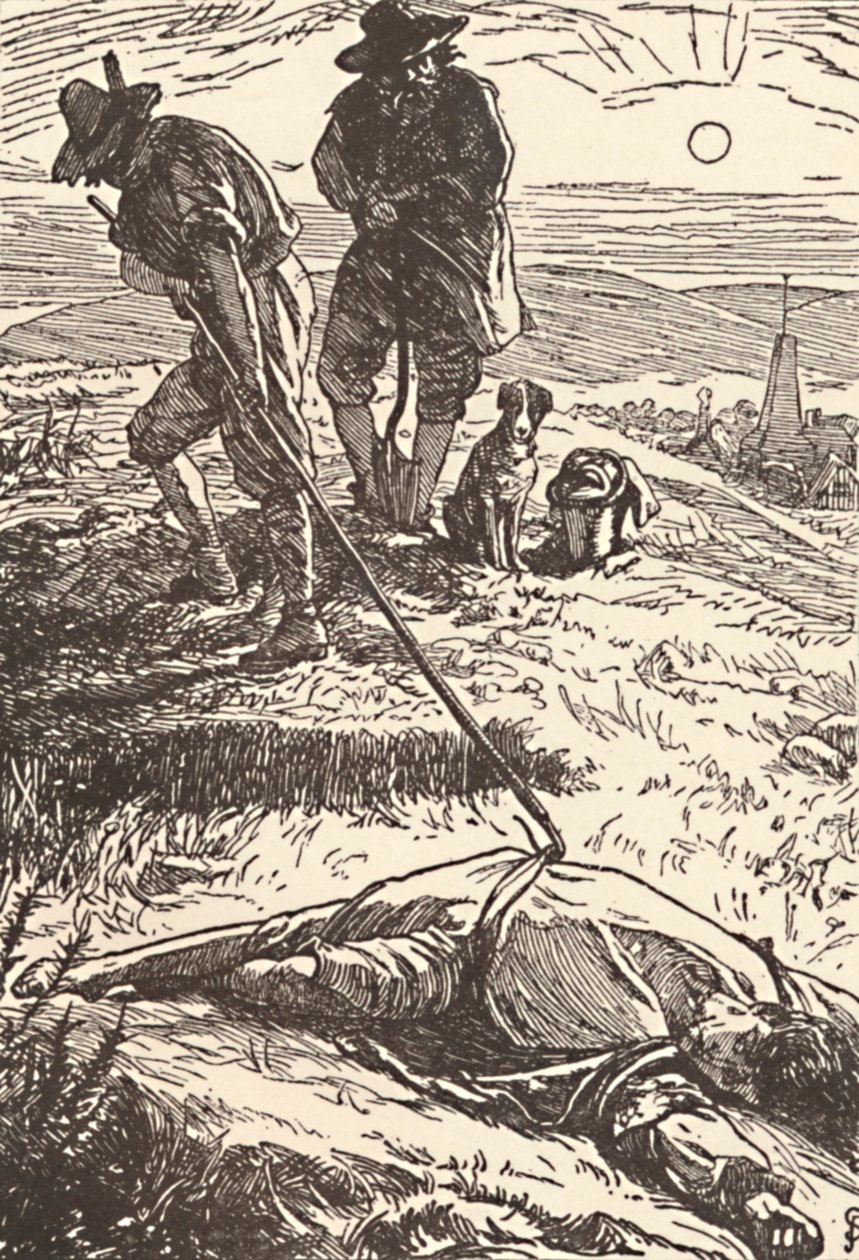 Illustration fra History of the Plague Defoe, 1862, 1923 af Frederic Shields