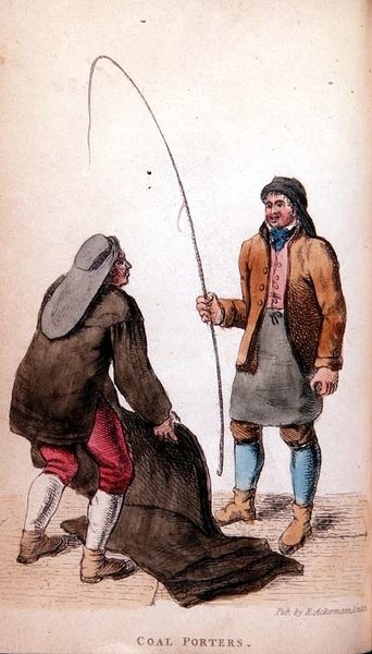 The Coal Porters from Ackermanns World in Miniature, 1800-tallet (farvet litho) af Frederic Shoberl