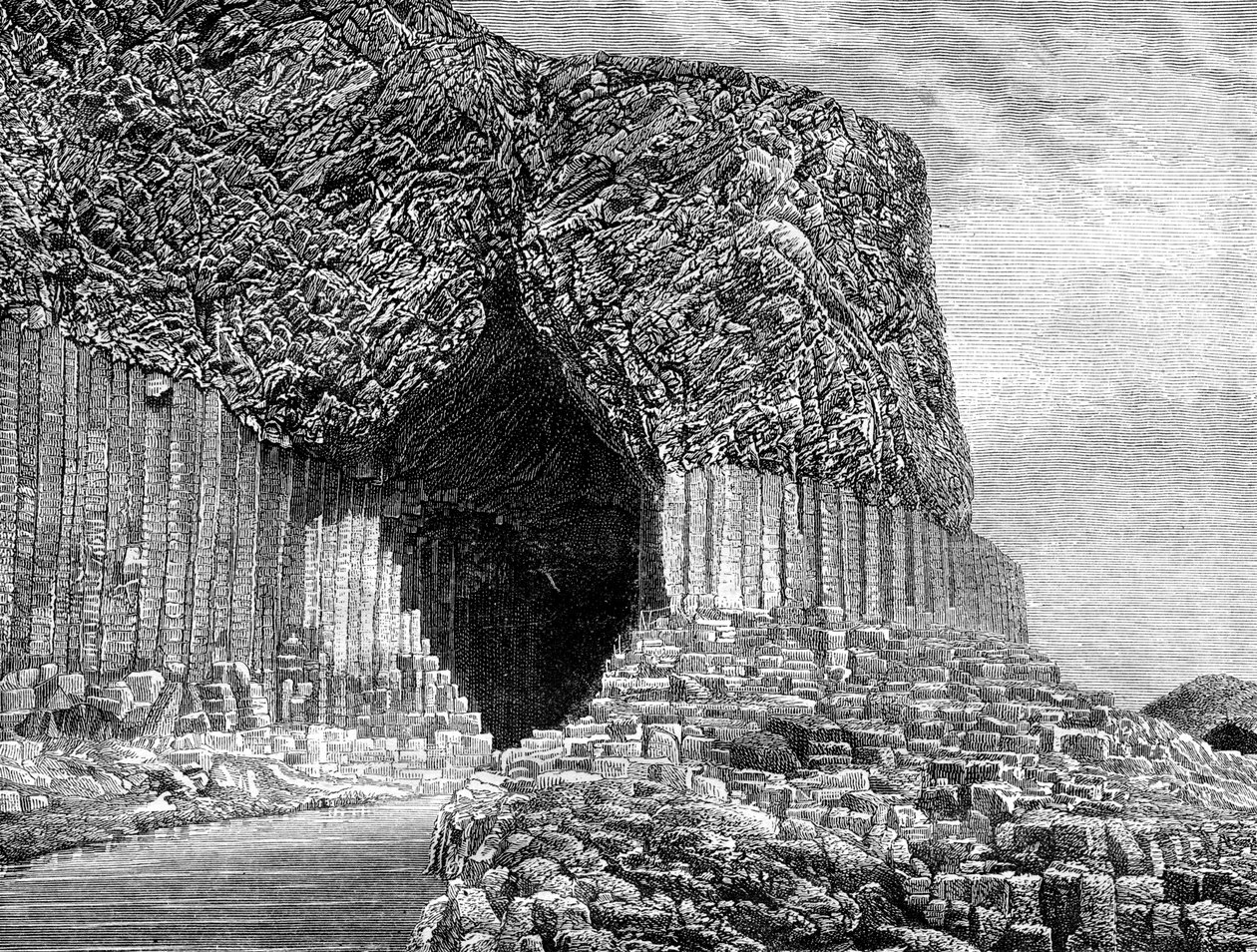 Fingals Cave, Island of Staffa, Skotland, 1800-tallet af Frederic Sorrieu