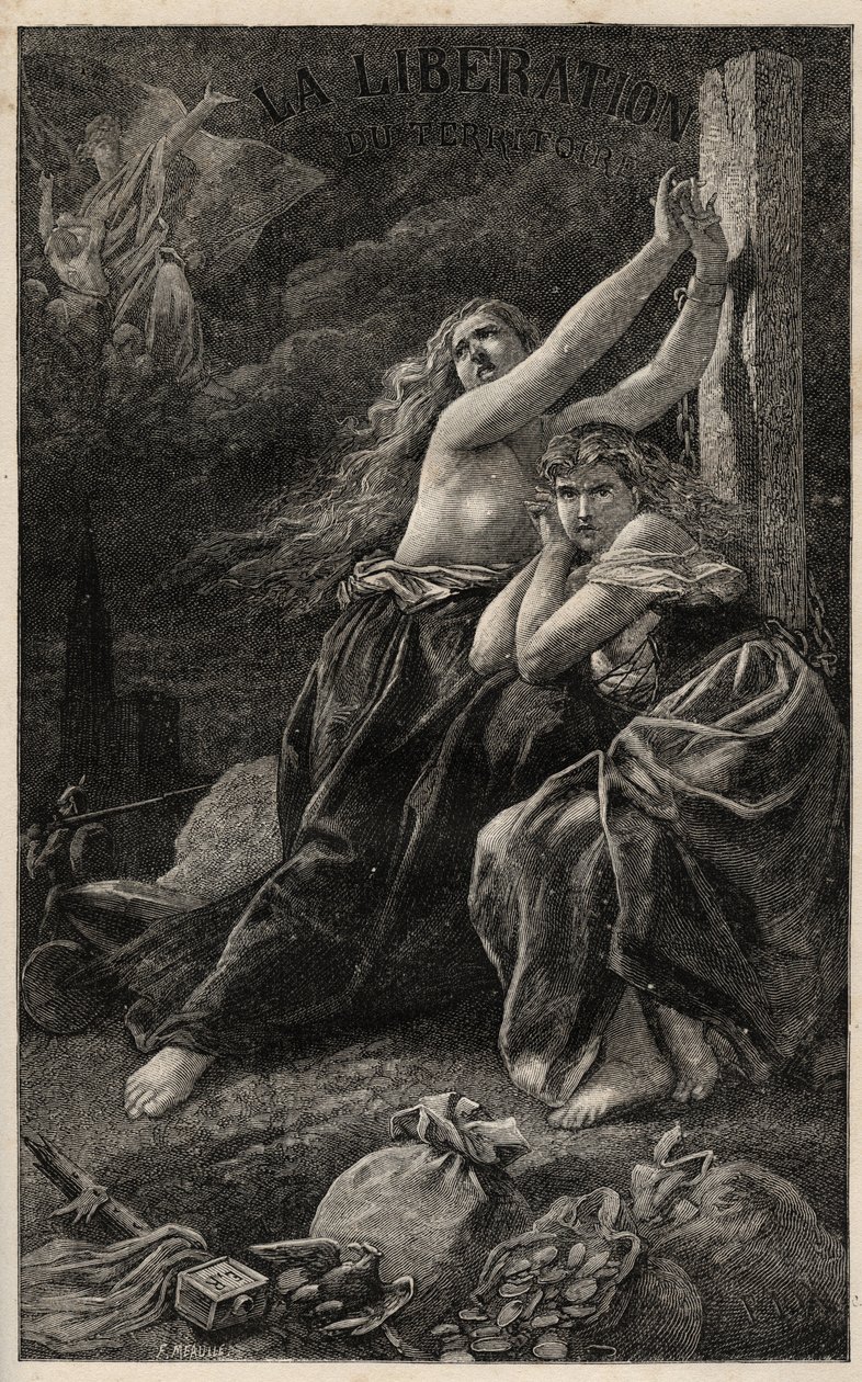 La liberation du territoire - Alsace et Lorraine - gravering af Frederic Theodore Lix i "Det frygtelige år" af Victor Hugo - 1874 - af Frederic Theodore (after) Lix