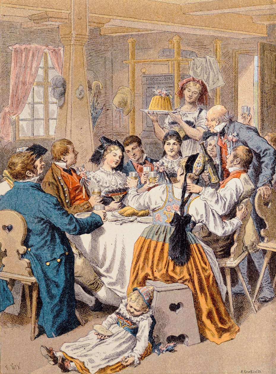 Fejring af en forlovelse i Alsace, 1901 af Frederic Theodore Lix