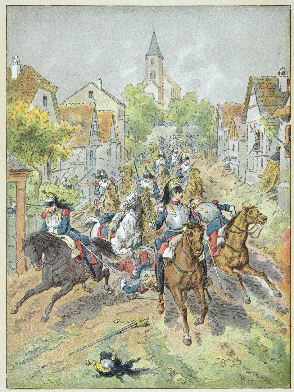 Oplad de franske kurassierer under slaget ved Reichshoffen den 6. august af Frederic Theodore Lix