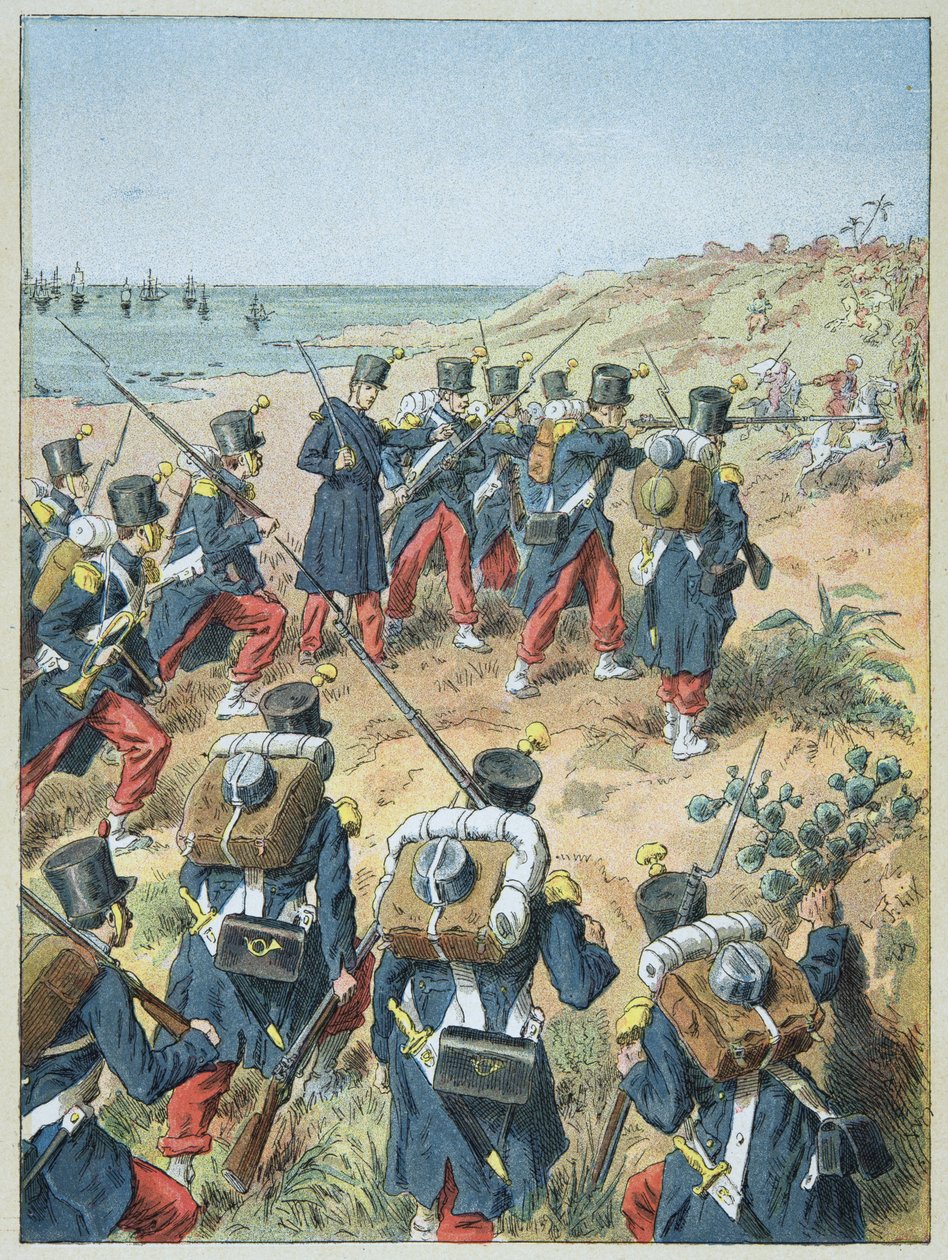 Afbarkning af franskmændene i Algeriet, 14. juni af Frederic Theodore Lix
