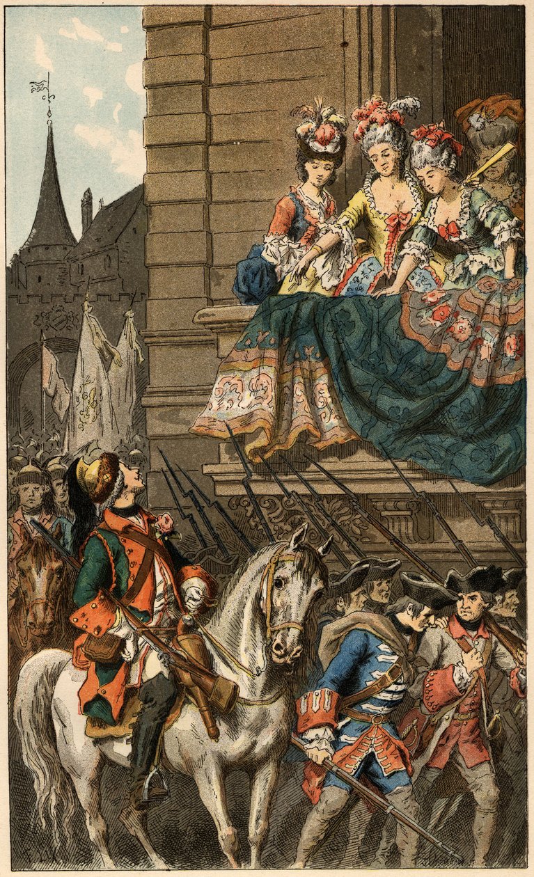 Populær sang: "Pretty Dragon". Illustration af Frederic Theodore Lix (1830-1897) i ""Børnesange og runder fra provinserne i Frankrig"" af Frederic Theodore Lix