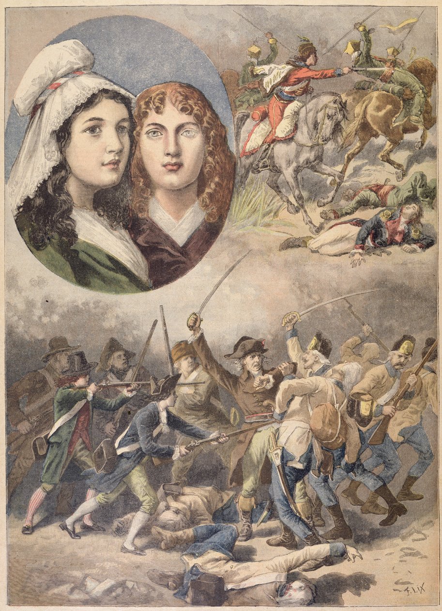 De franske heltinder, Felicite og Theophile de Fernig i 1792, fra 