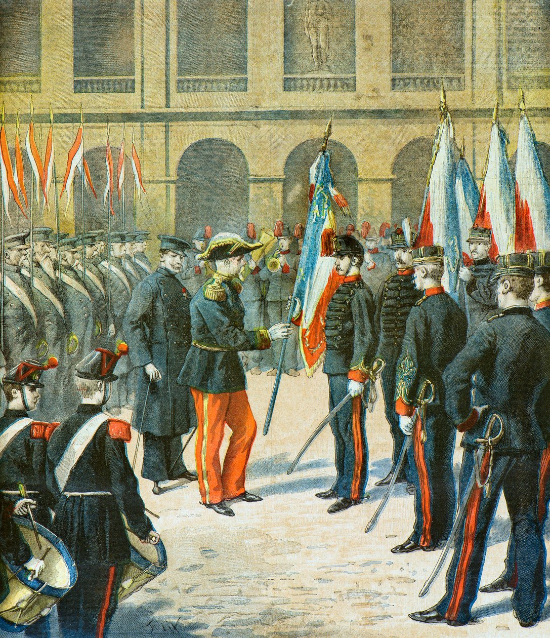 Præsentation af flag af Frederic Theodore Lix