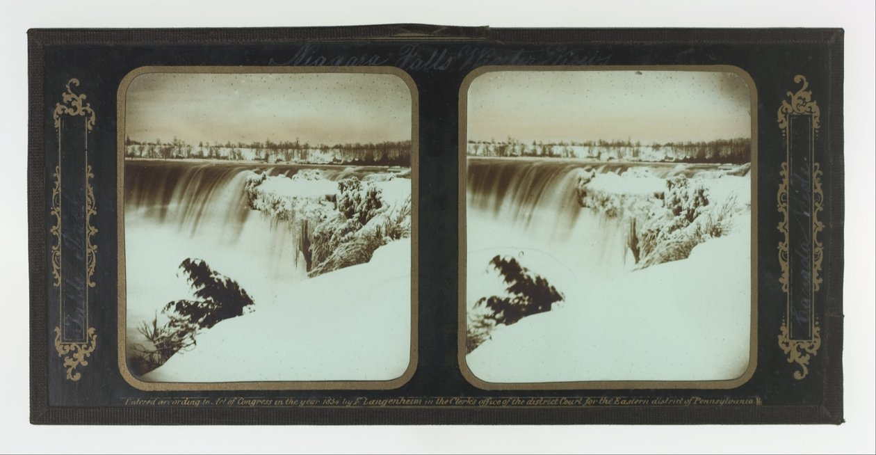 Niagara Falls vinterudsigt, Table Rock, Canada Side af Frederic and William Langenheim