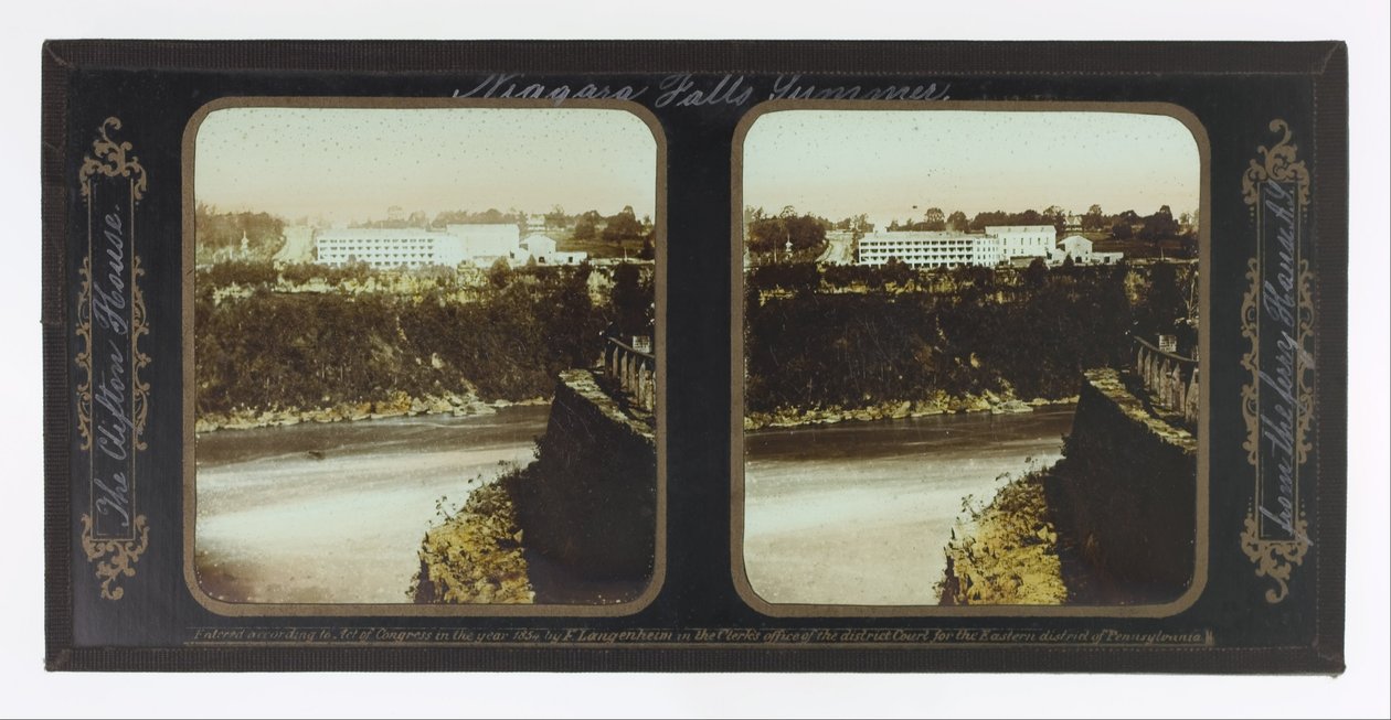 Sommer Niagara Falls, The Clifton House fra Ferry House A.Y af Frederic and William Langenheim