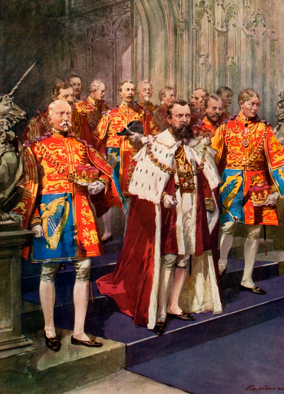 Officerer fra Heralds College, kroningsceremoni af Frederic de Haenen