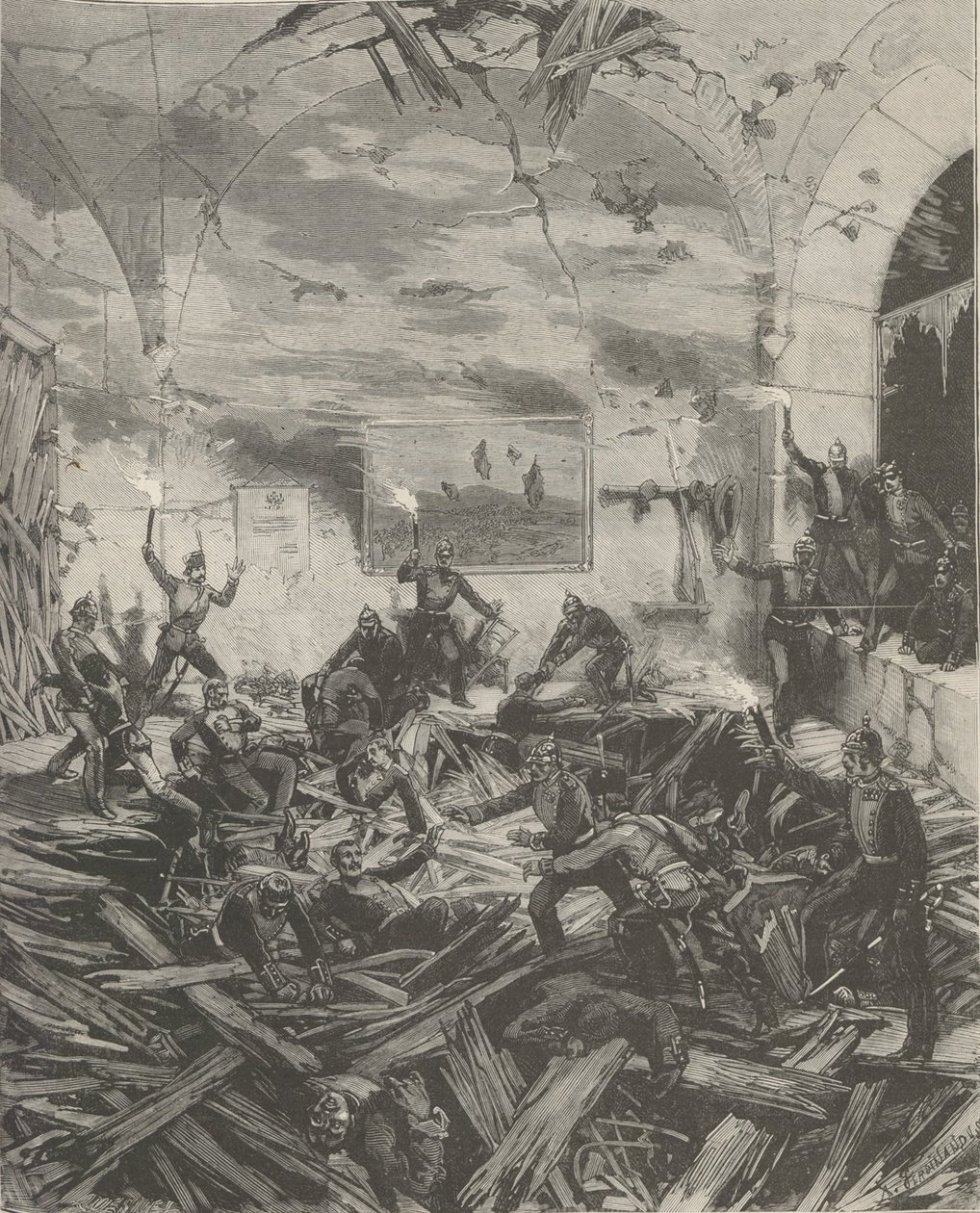 Vinterpaladset efter eksplosionen, aften den 17. februar 1880. af Frederic de Haenen