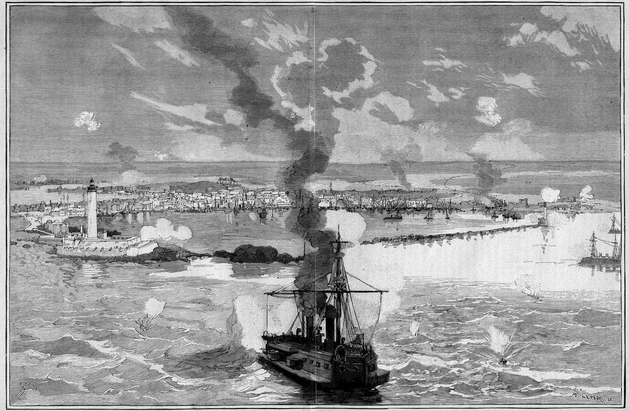 Bombningen af Alexandria (Ægypten) af Frederic de Haenen