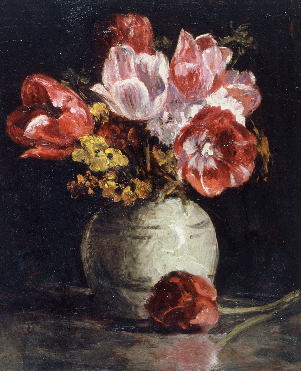 Vase med blomster af Frederick Brown
