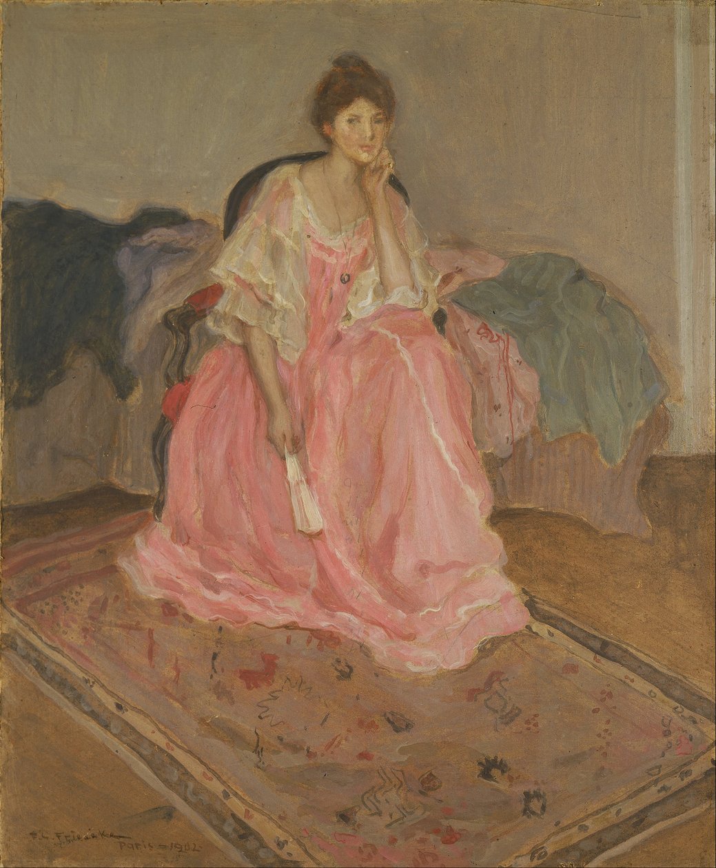Lady in Pink af Frederick Carl Frieseke