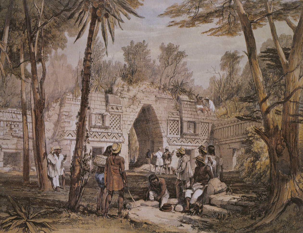 Arch of Labna, Yucatan, Mexico, illustration fra 