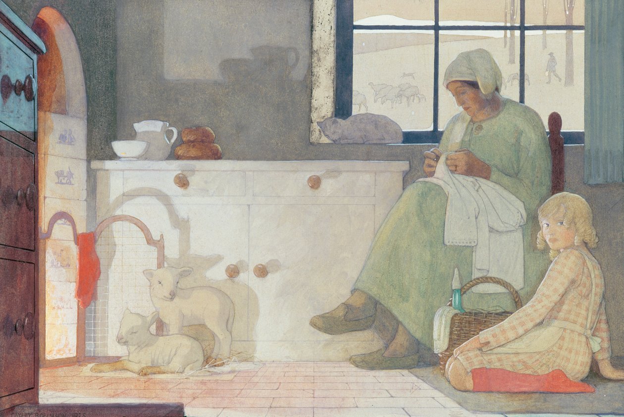 Plejemoderen, 1925 af Frederick Cayley Robinson