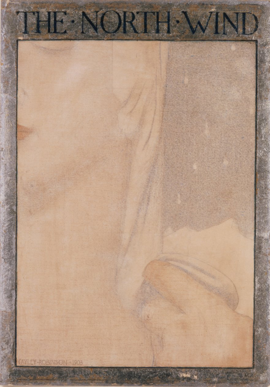 De fire vinde - Nordenvinden, 1903 (farvet kridt på papir) af Frederick Cayley Robinson
