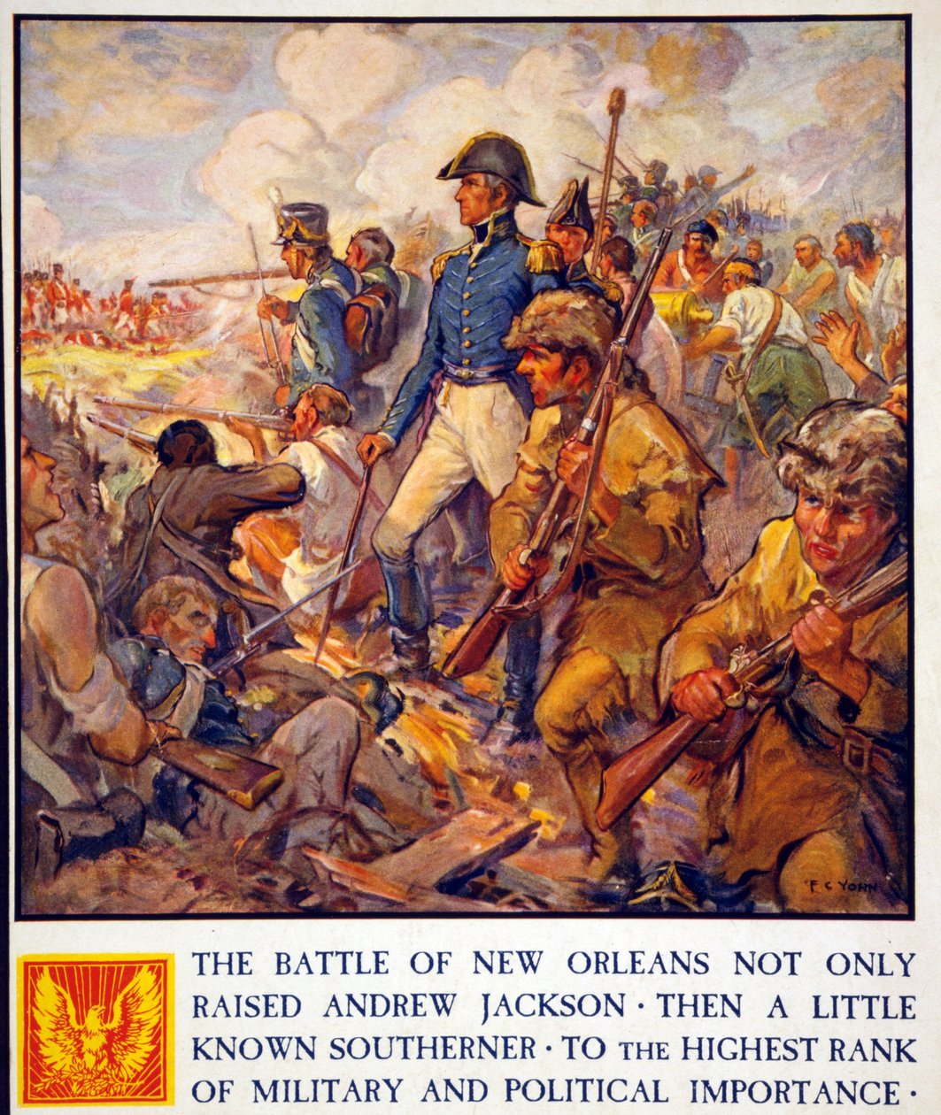 Andrew Jackson under slaget ved New Orleans, pub. 1922 af Frederick Coffay Yohn