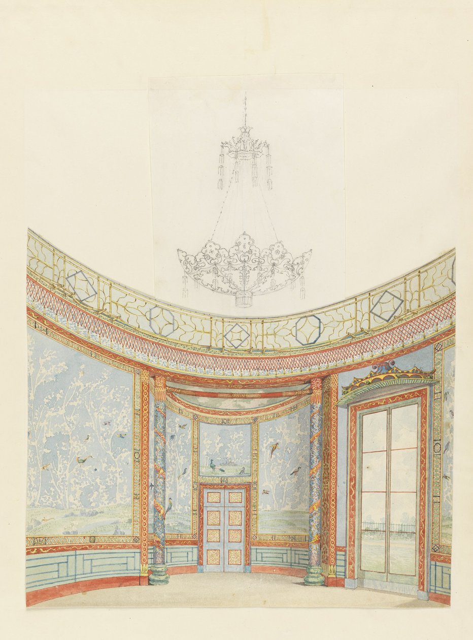 Design til dekoration af salonen, Royal Pavilion, Brighton af Frederick Crace