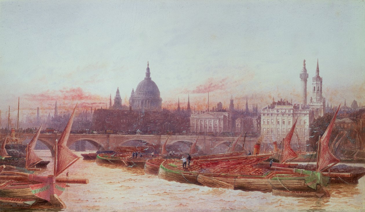 Pramme under London Bridge af Frederick E.J. Goff