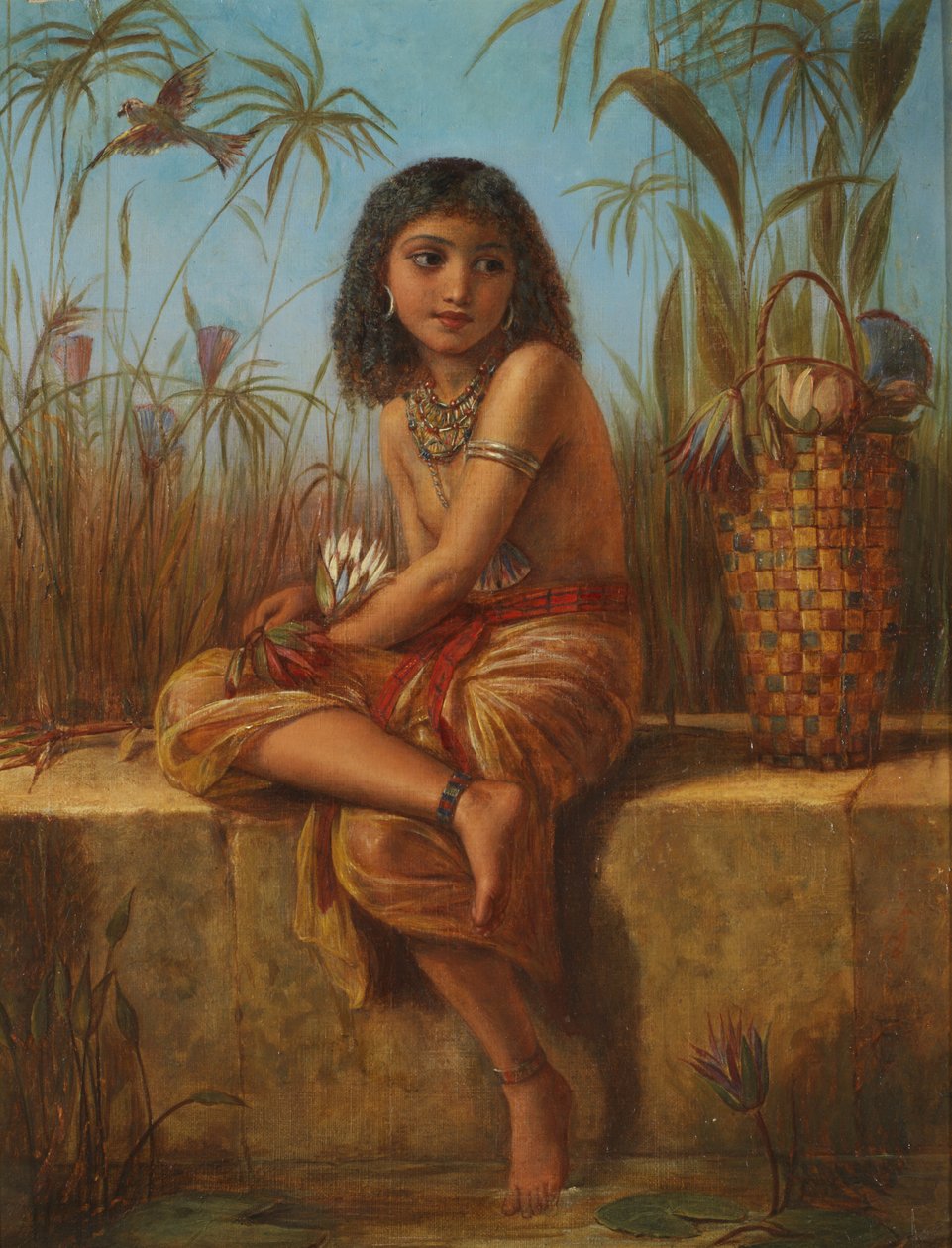 En egyptisk blomsterpige af Frederick Goodall