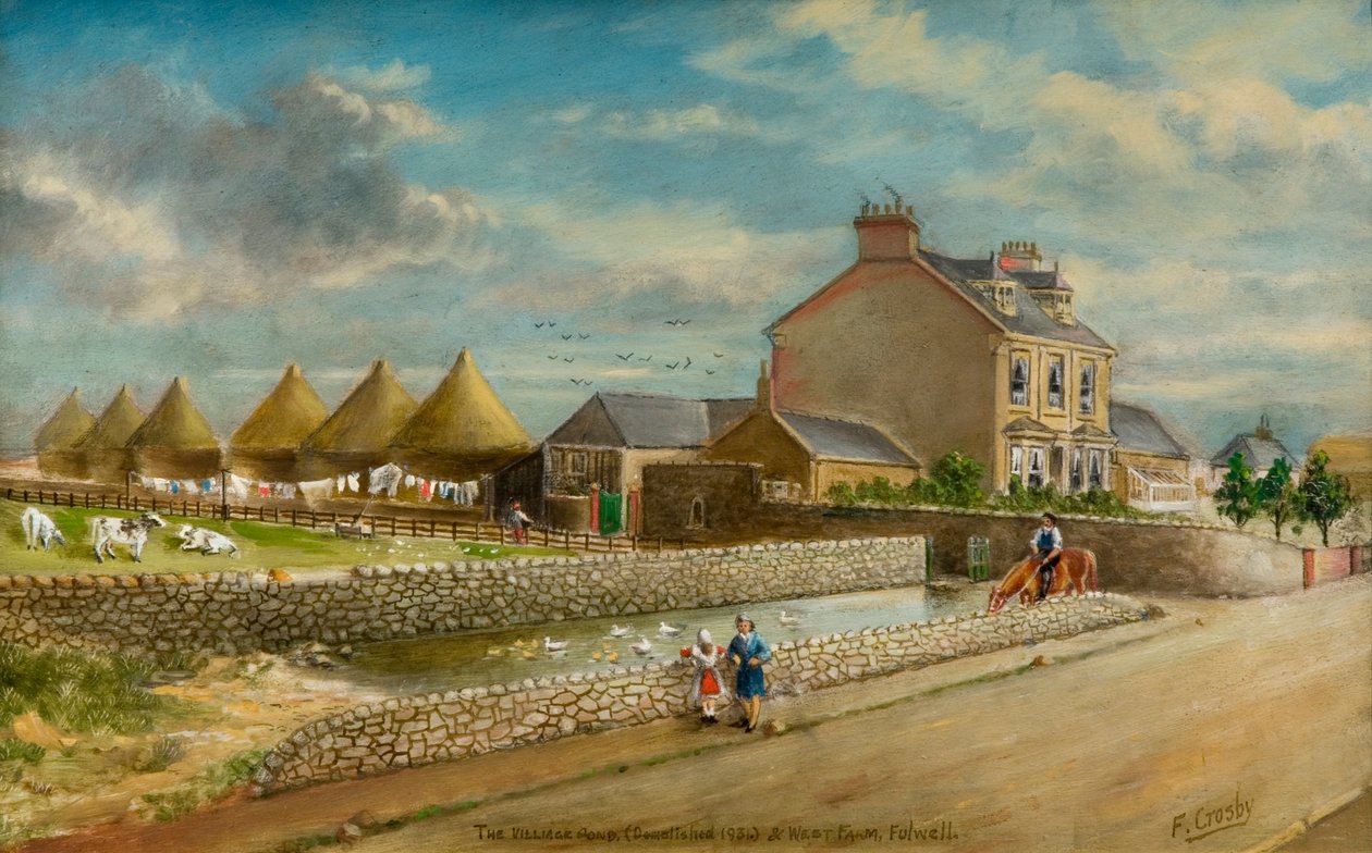 The Village Pond og West Farm, Fulwell af Frederick Gordon Crosby