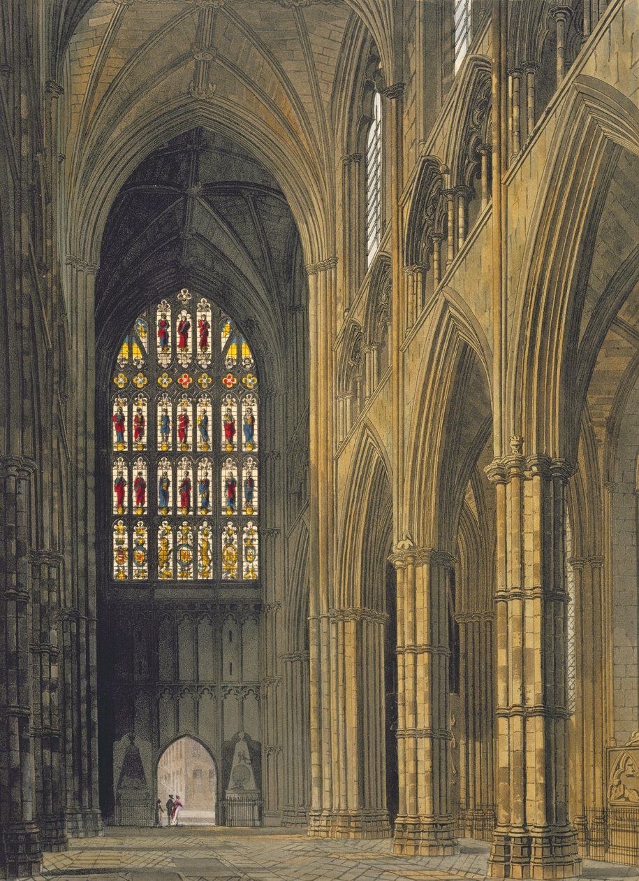Indvendig udsigt af Westminster Abbey, der ser mod den vestlige indgang, plade 6 fra 
