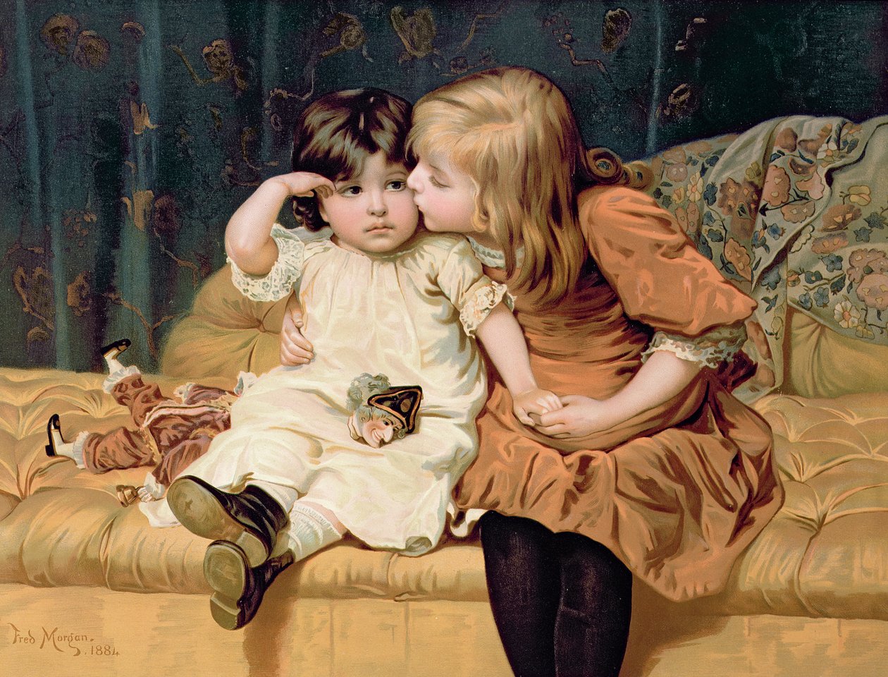Never Mind, fra en Pears Annual, 1884 (chromolitho) af Frederick Morgan