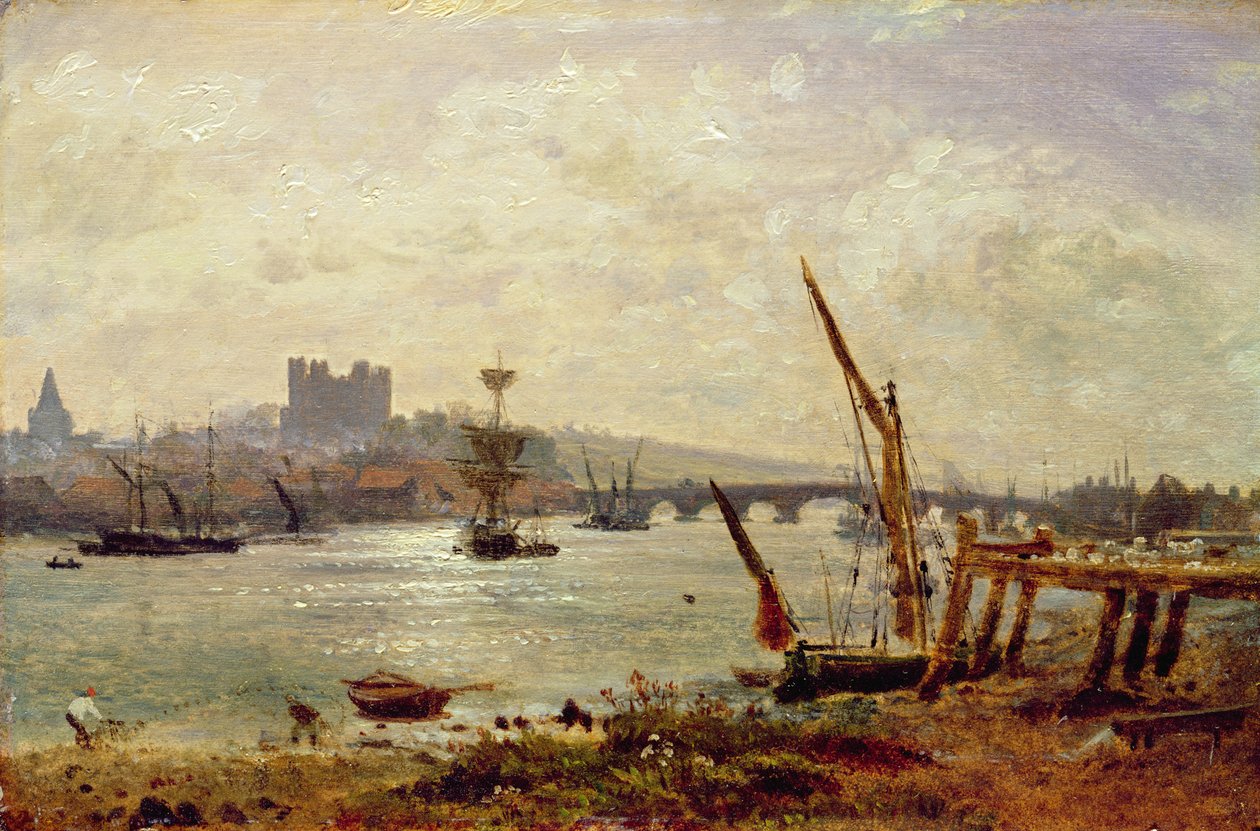Rochester Cathedral and Castle, ca. 1820-30 af Frederick Nash
