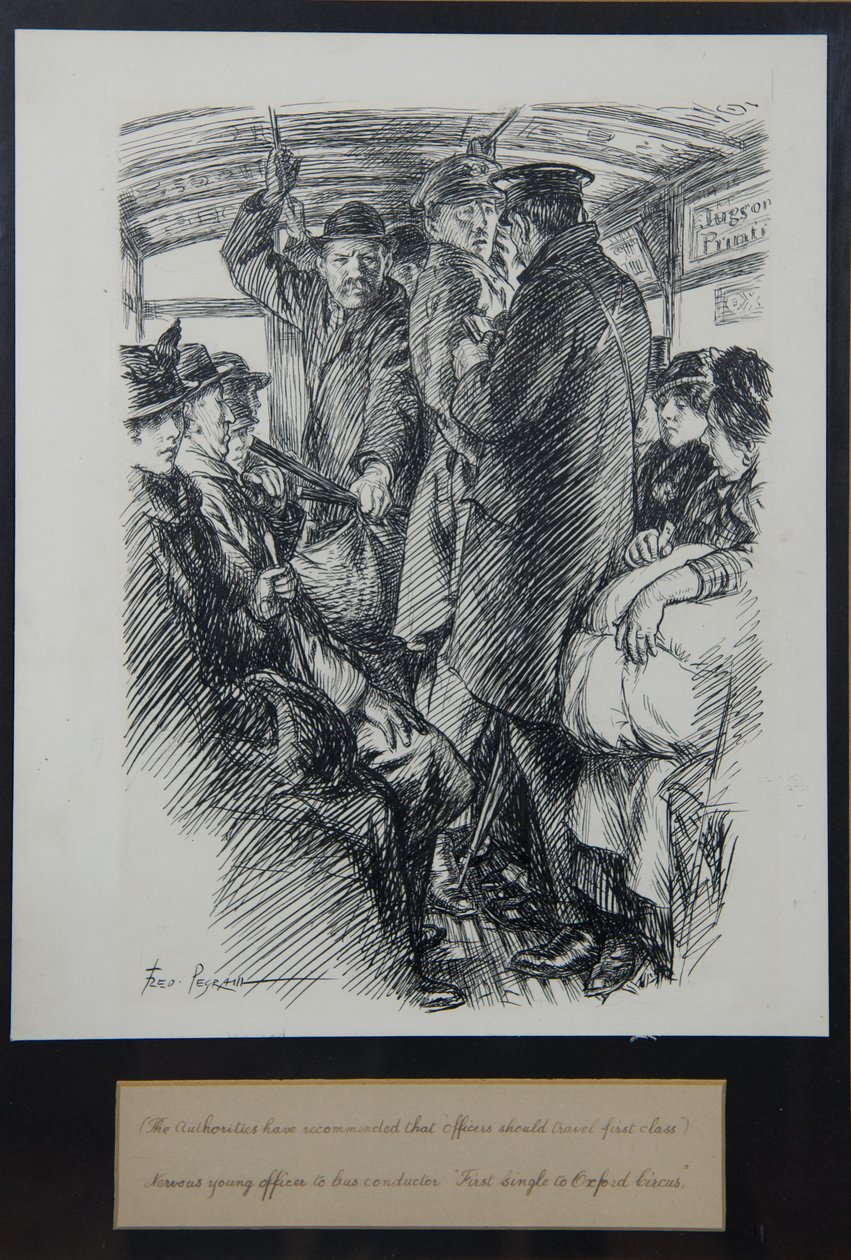 Nervøs ung officer til busdirigent første single til Oxford Circus af Frederick Pegram