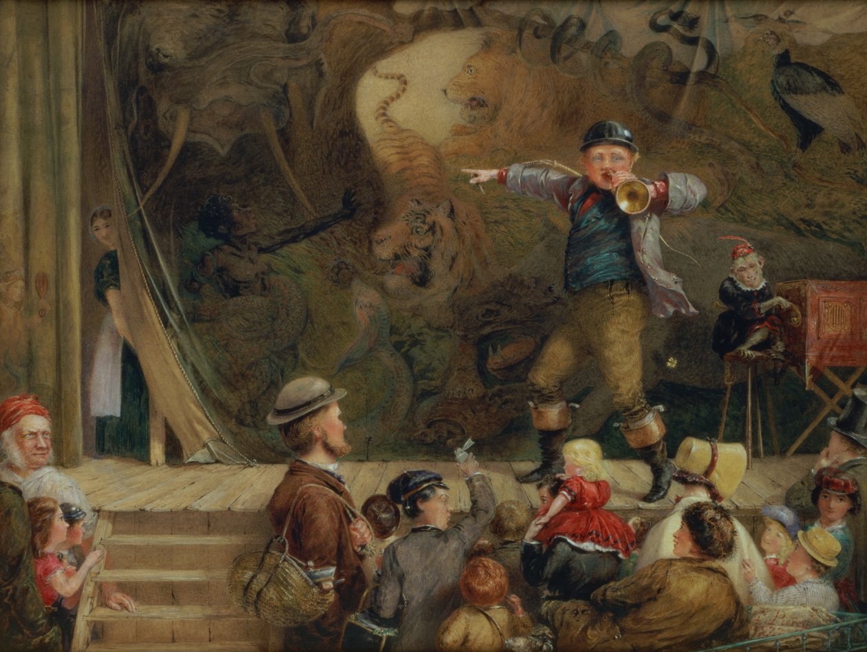 The Travelling Menagerie, 1872 (wc) af Frederick Piercy