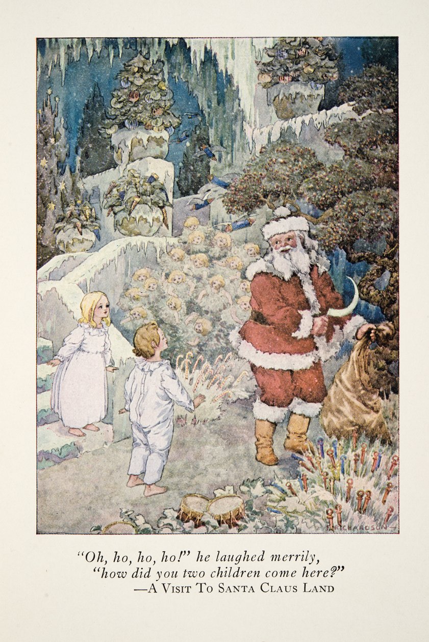 Illustration fra et besøg i julemandens land af Frederick Richardson