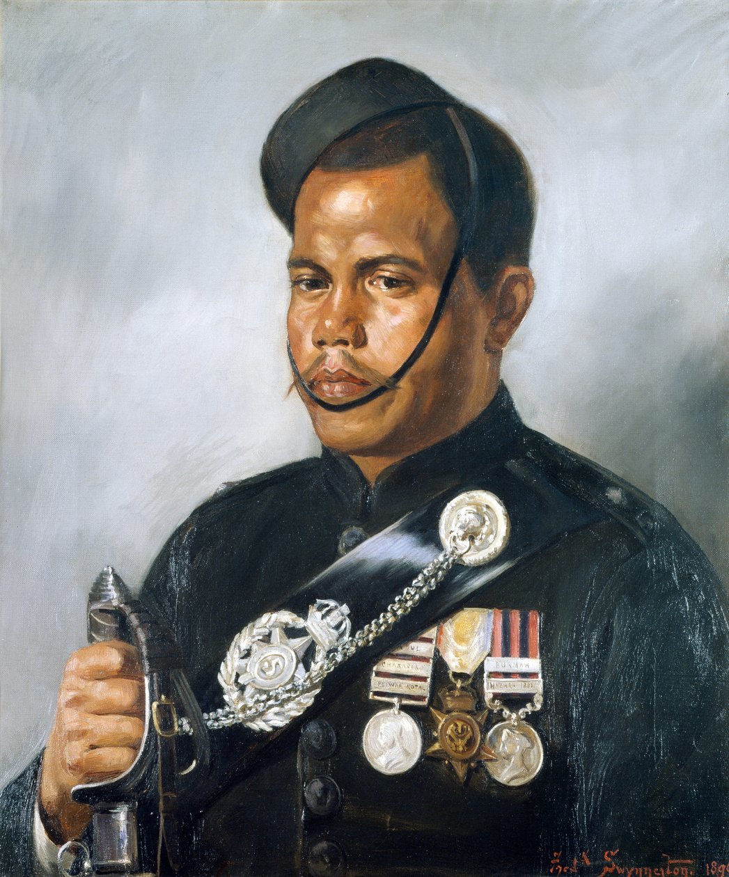 Jemadar Jangia Thapa, 5. Gurkha-regiment, 1890 af Frederick Swynnerton
