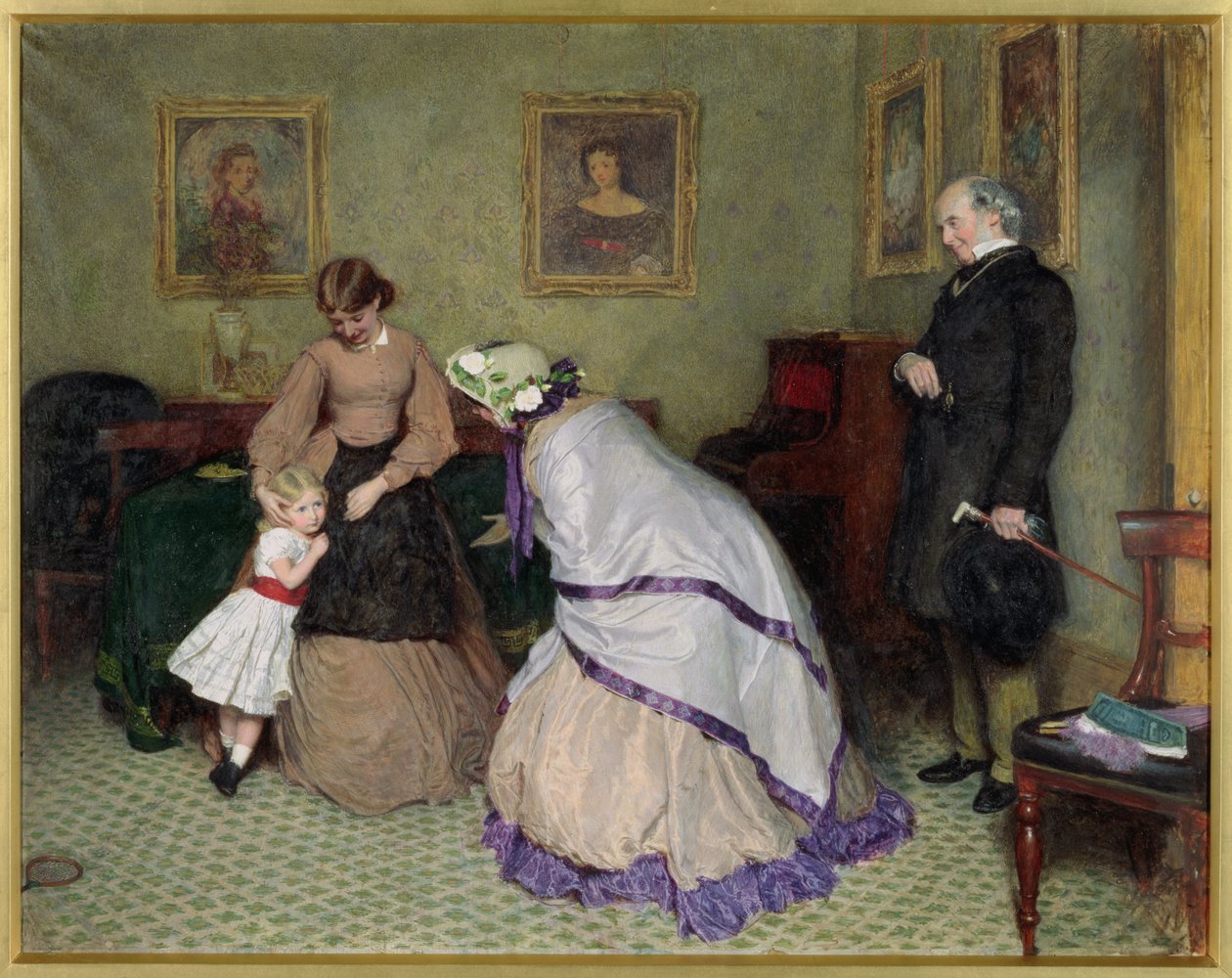 Strange Faces (wc og kropsfarve på papir) af Frederick Walker