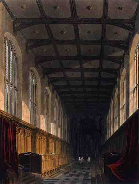 Interiør af Trinity College Chapel, Cambridge, fra 