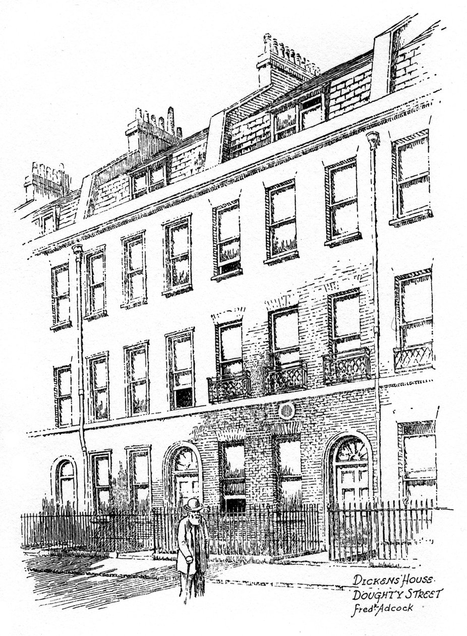 Dickens hus, 48 Doughty Street, London, 1912. af Frederick Adcock