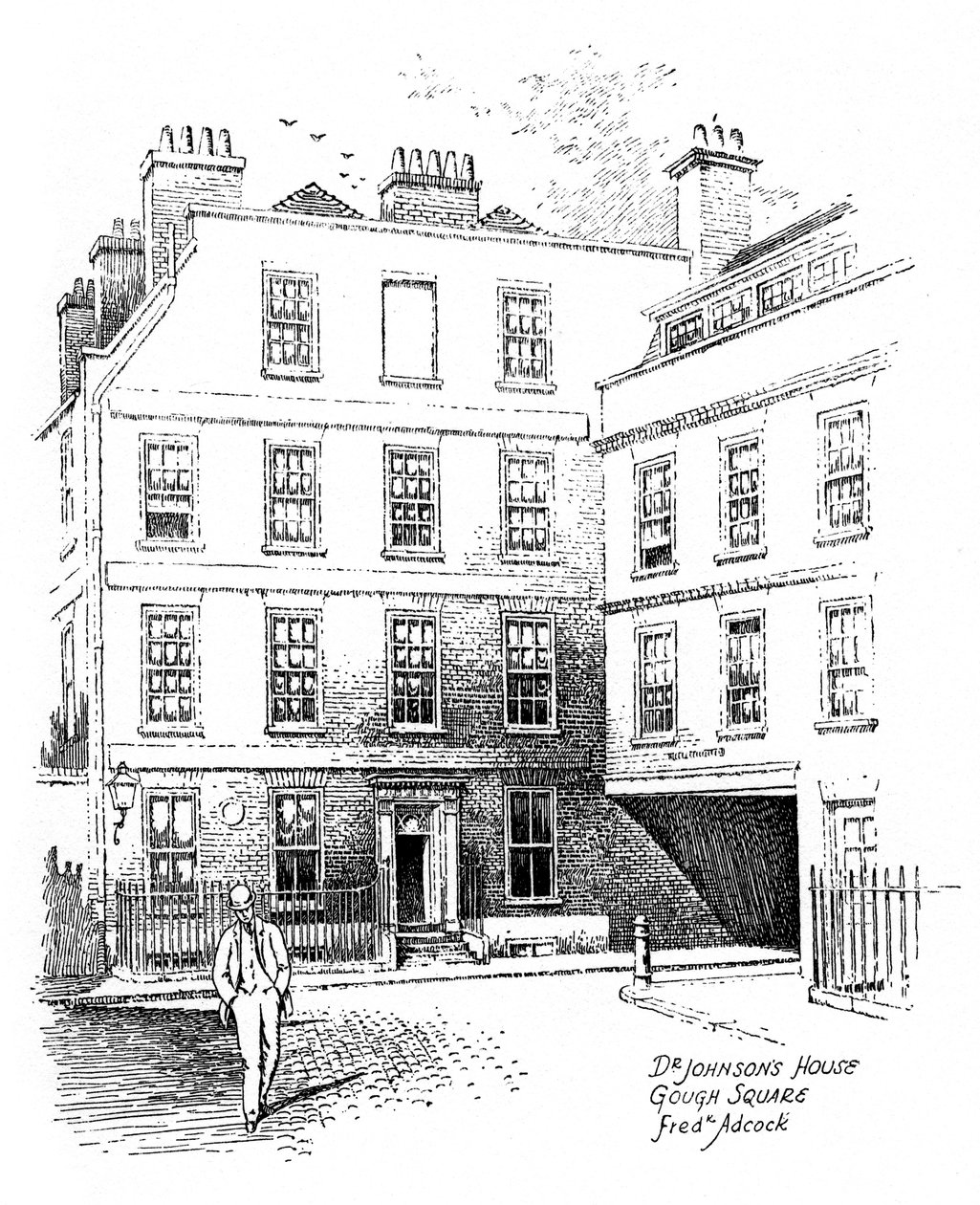 Dr Johnsons House, 17 Gough Square, London, 1912 af Frederick Adcock