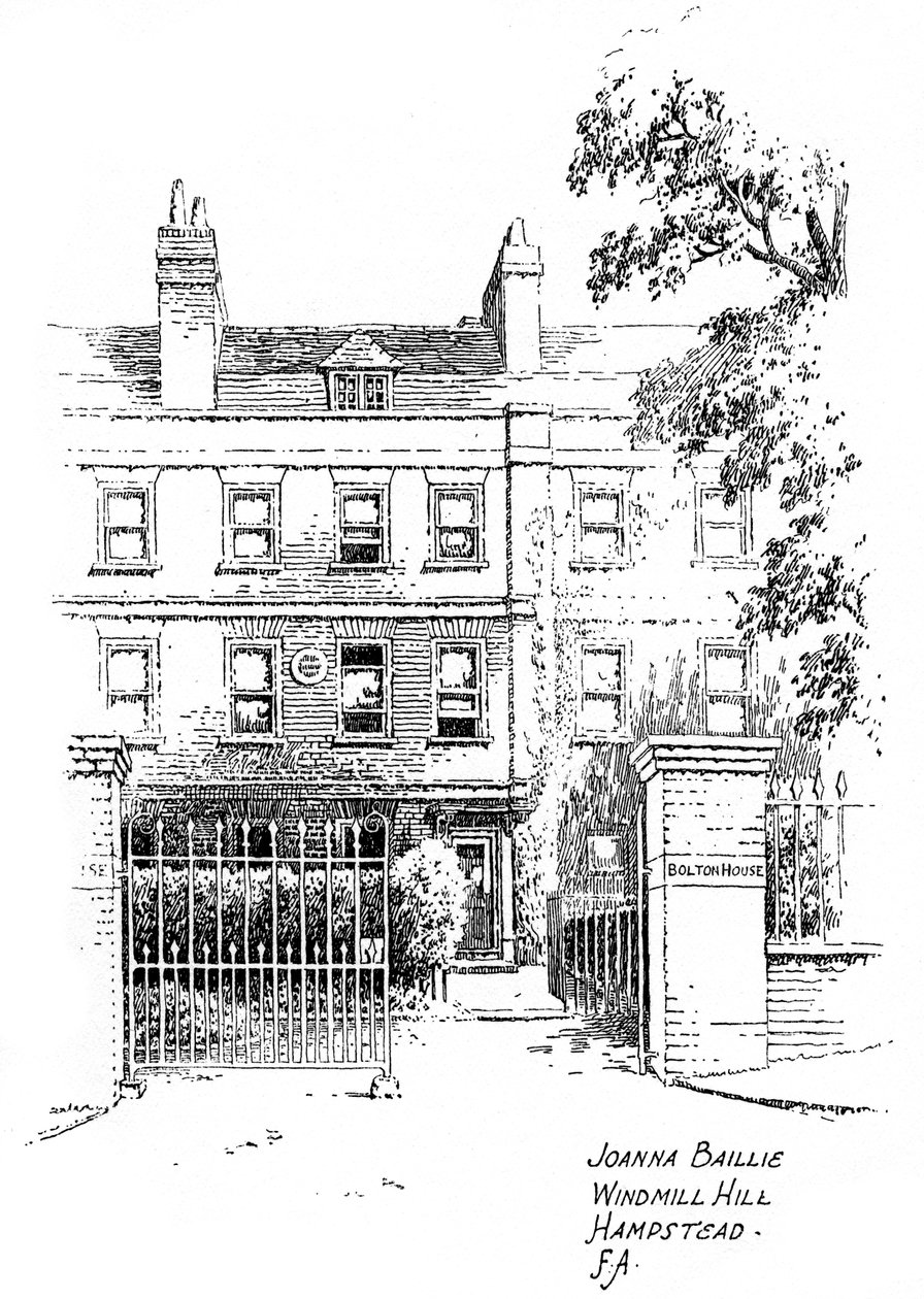 Joanna Baillies hus, Windmill Hill, Hampstead, London, 1912 af Frederick Adcock