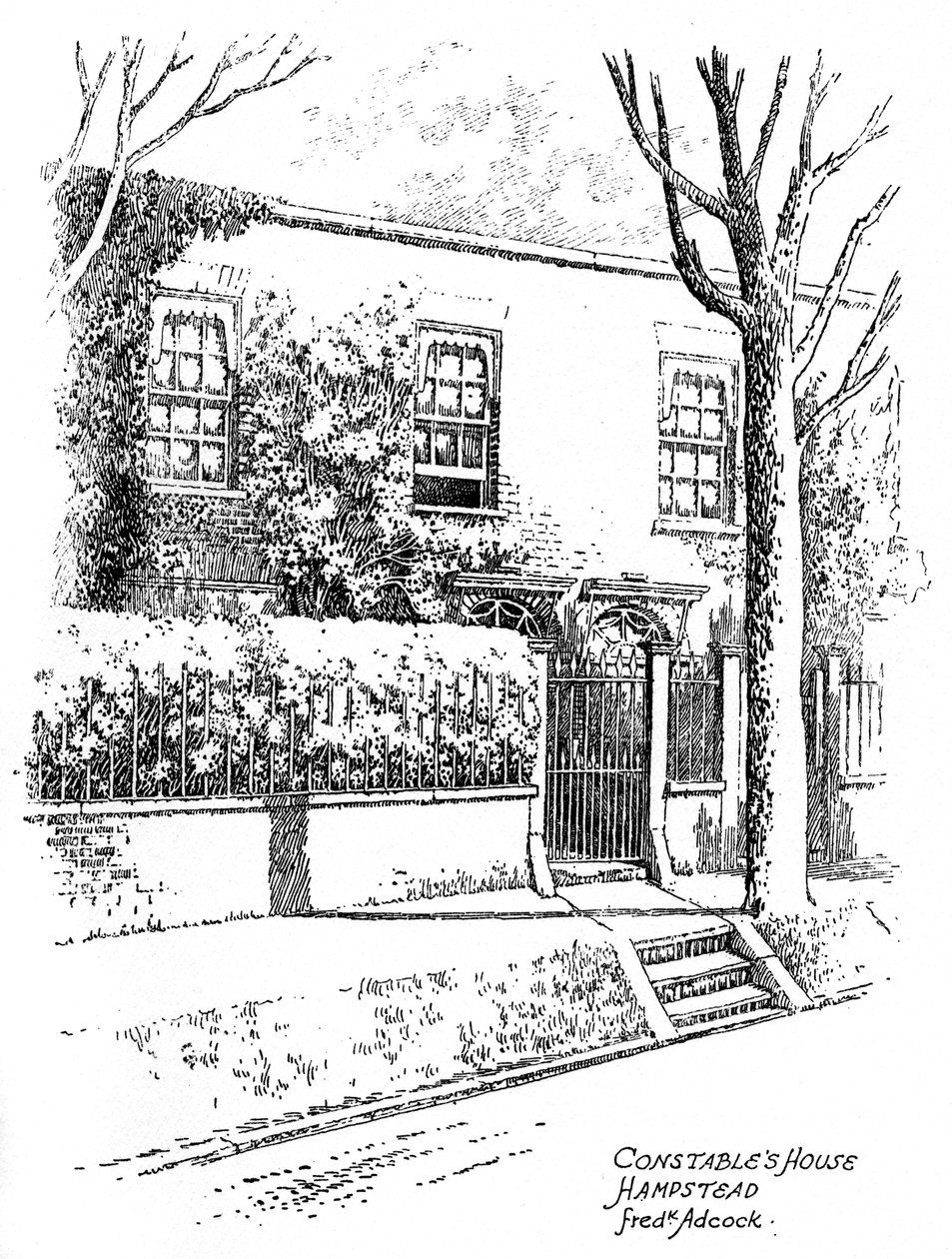 John Constables hus, Hampstead, London, 1912 af Frederick Adcock