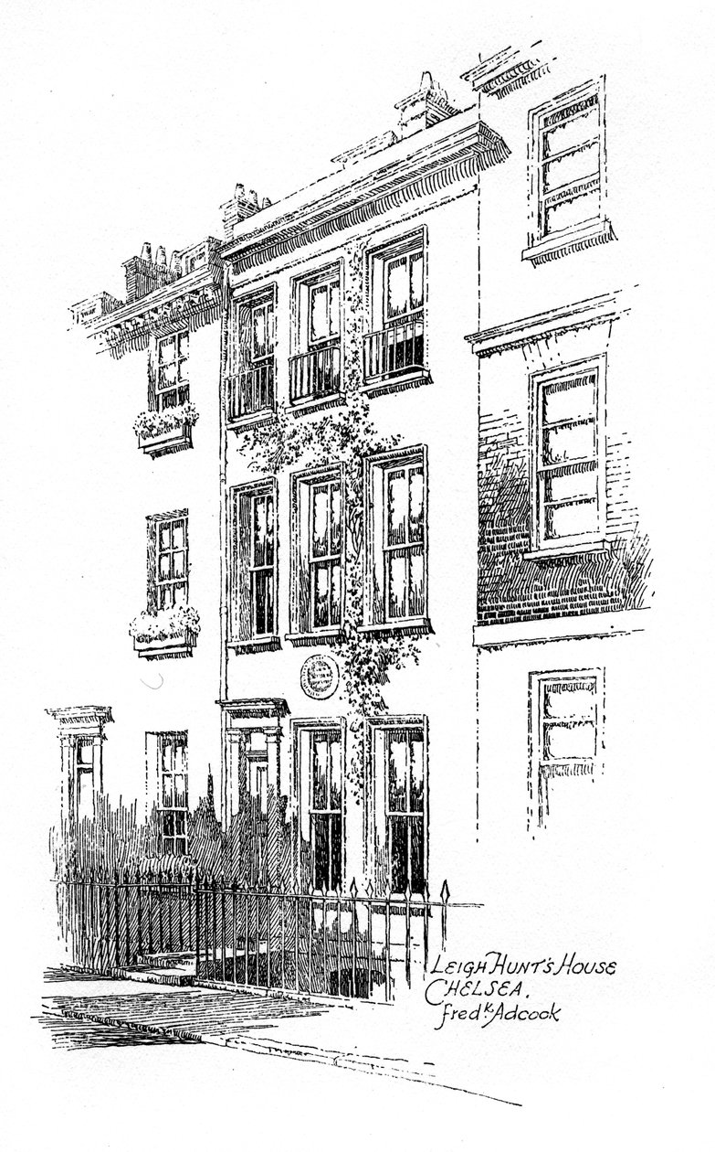 Leigh Hunts hus, Chelsea, London, 1912 af Frederick Adcock