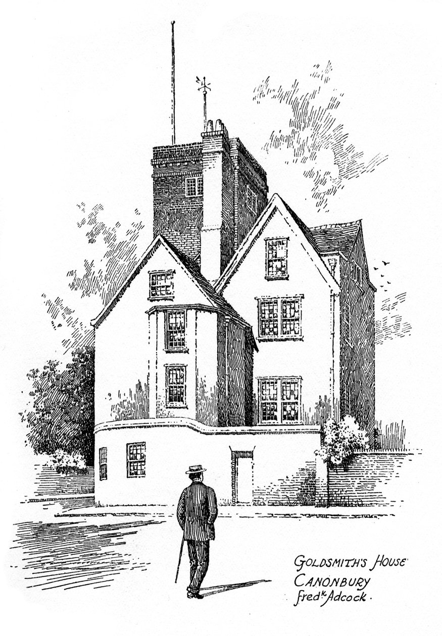 Oliver Goldsmiths hus, Canonbury, Islington, 1912 af Frederick Adcock