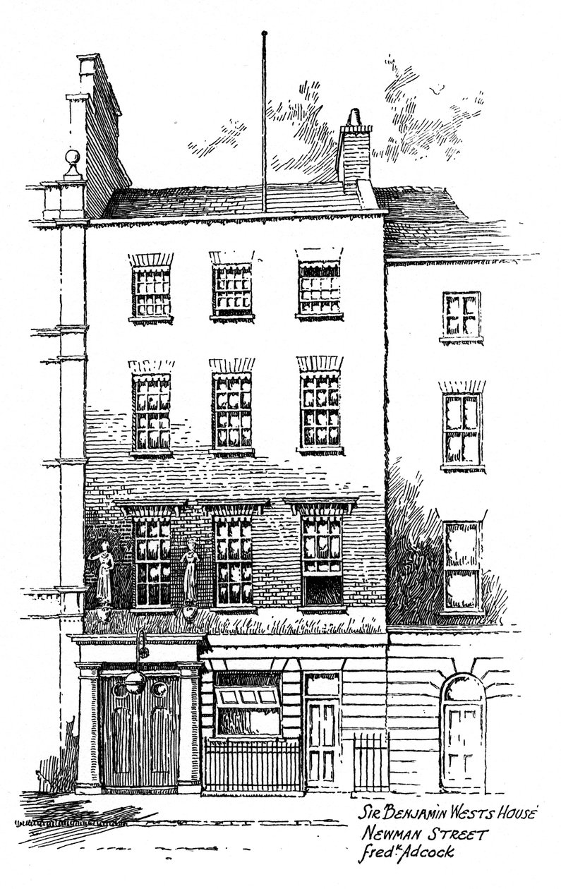 Sir Benjamin Wests hus, Newman Street, London, 1912 af Frederick Adcock