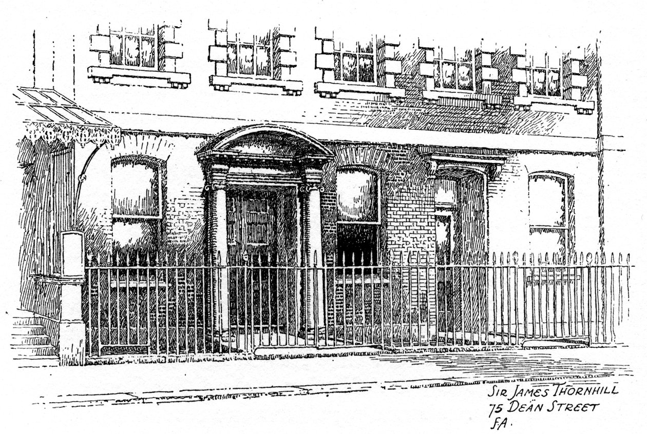 Sir James Thornhills hus, 75 Dean Street, London, 1912 af Frederick Adcock