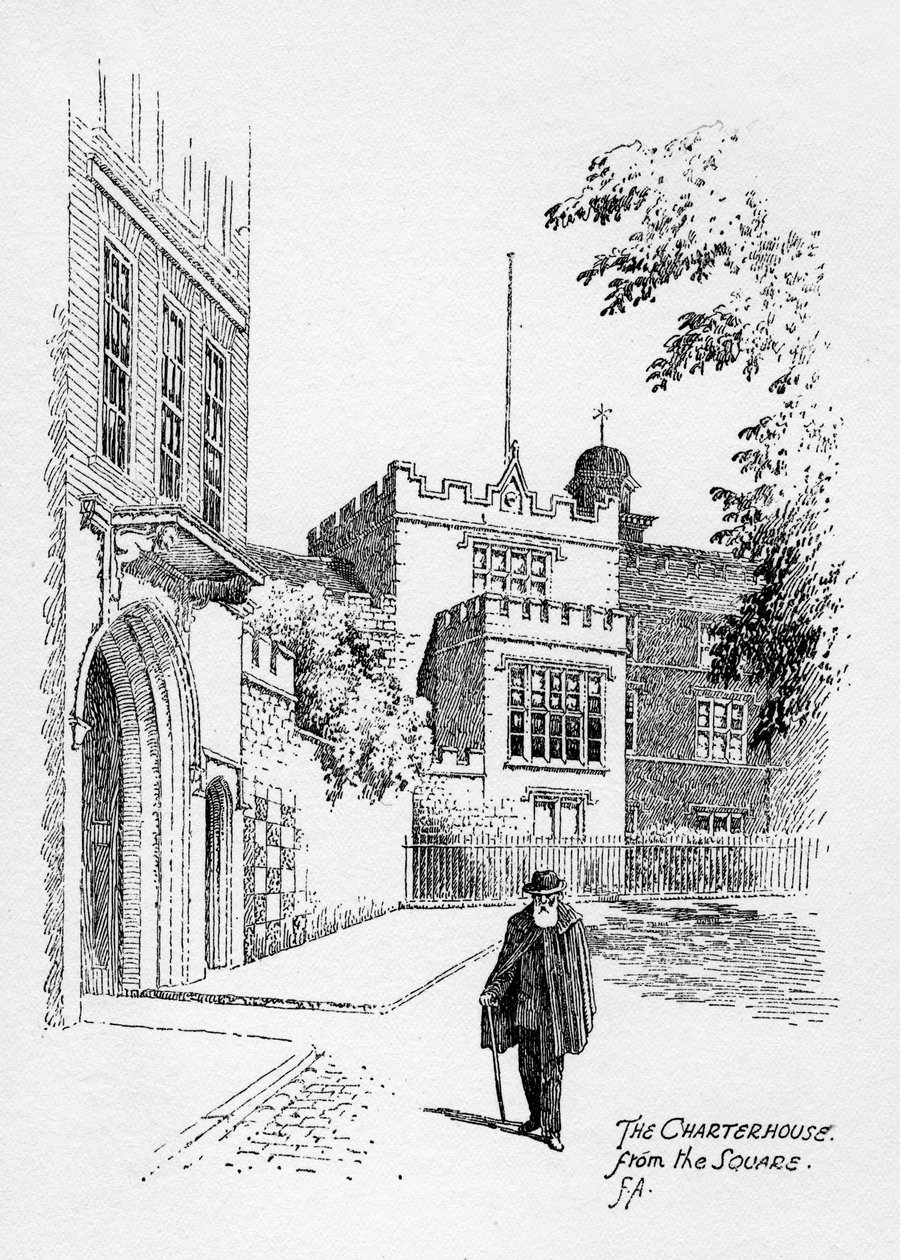 Charterhouse fra pladsen, London, 1912. af Frederick Adcock