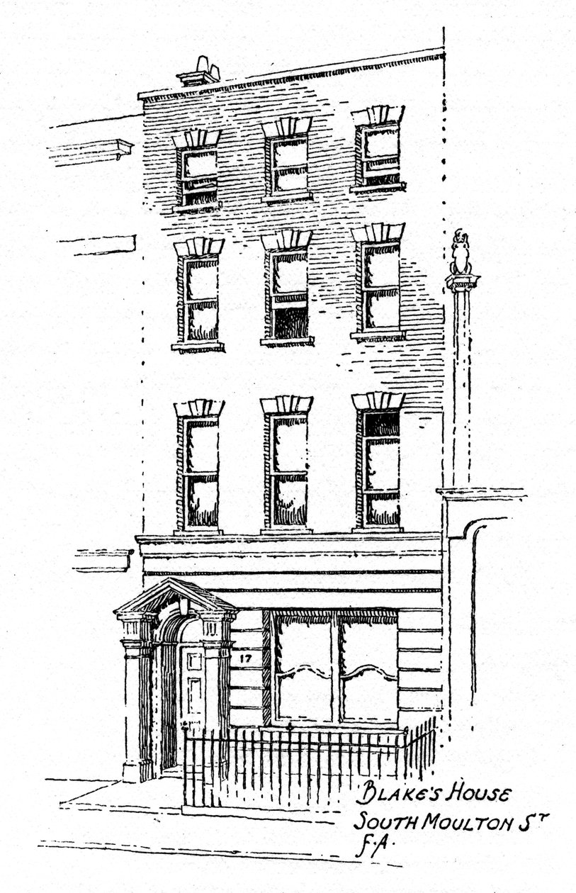 William Blakes hus, 17 South Molton Street, London, 1912. af Frederick Adcock