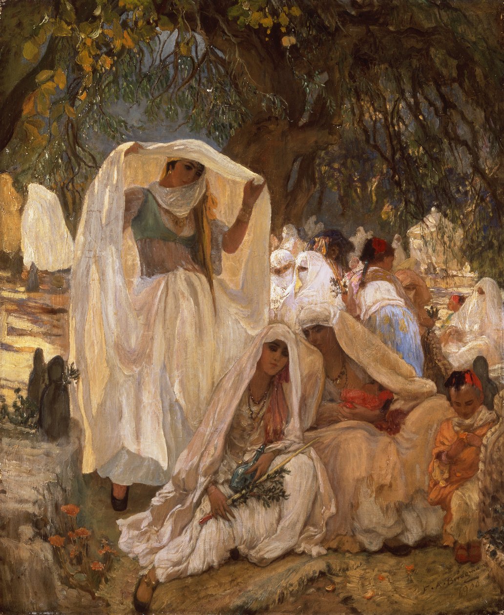Kvinder fra Blidah på profetens dag, Algeriet af Frederick Arthur Bridgman