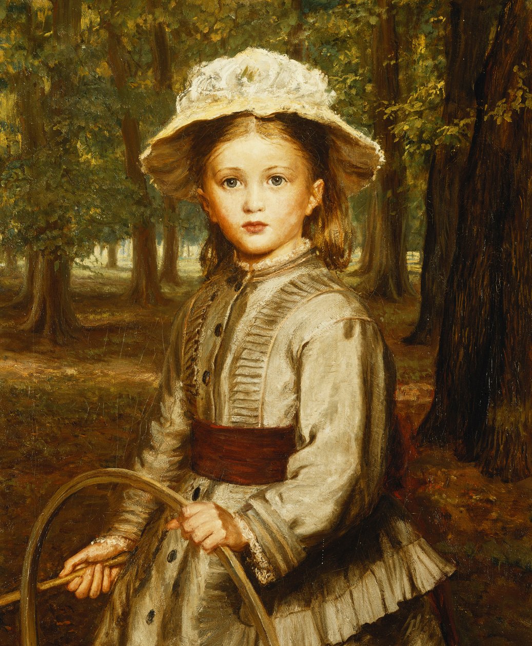 En ung pige leger med en bøjle, af Frederick Bacon Barwell