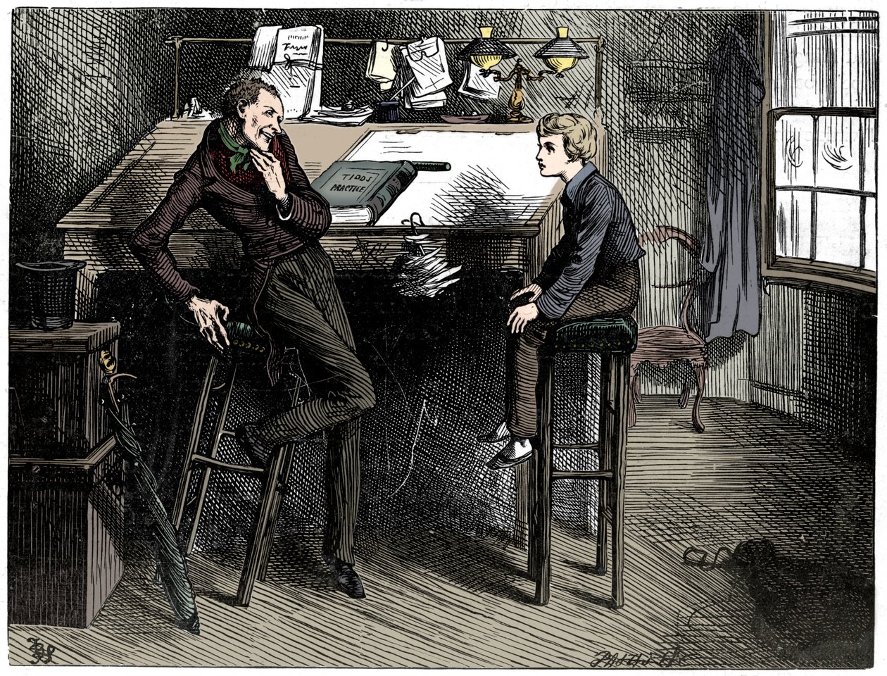 David Copperfield og Uriah Heep, 1912. af Frederick Barnard